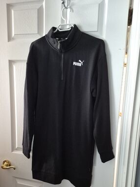 Puma Black Half‑Zip Sweatshirt Tunic Dress Womens.